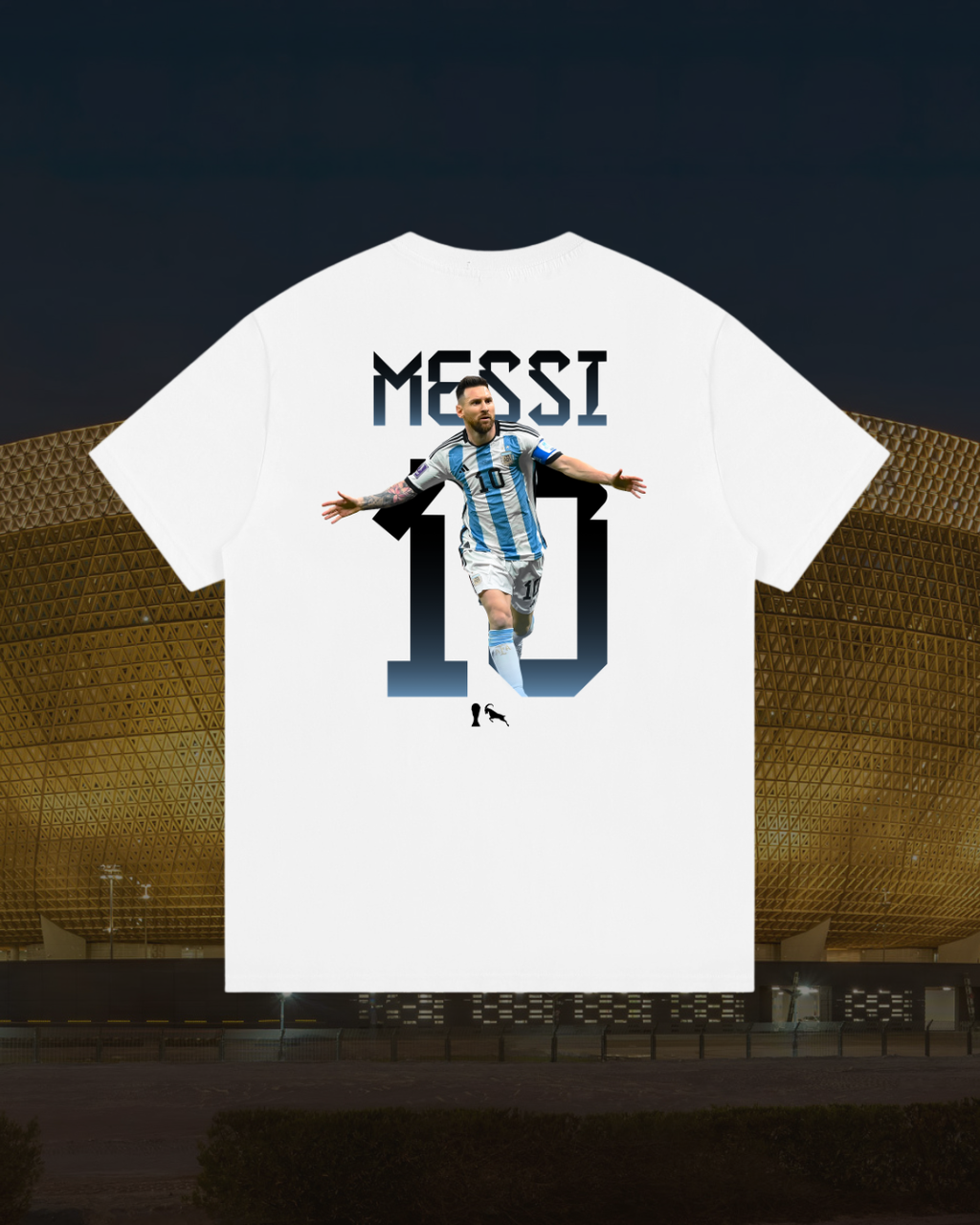 Messi 2022 WC GOAT T-Jersey - White