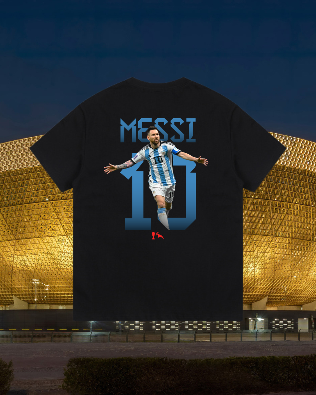 Messi 2022 WC GOAT T-Jersey - Black