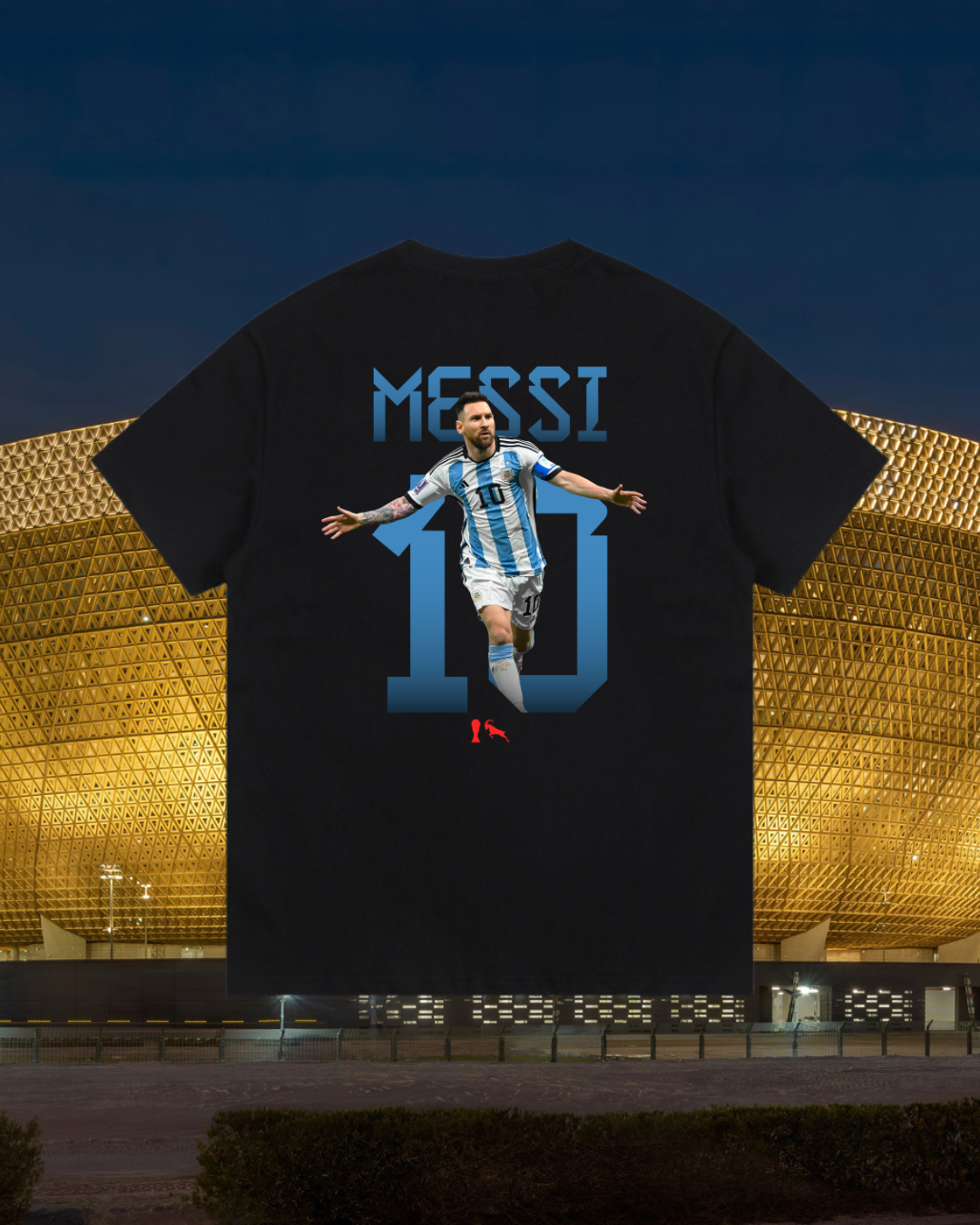 Messi 2022 WC GOAT T-Jersey - Black