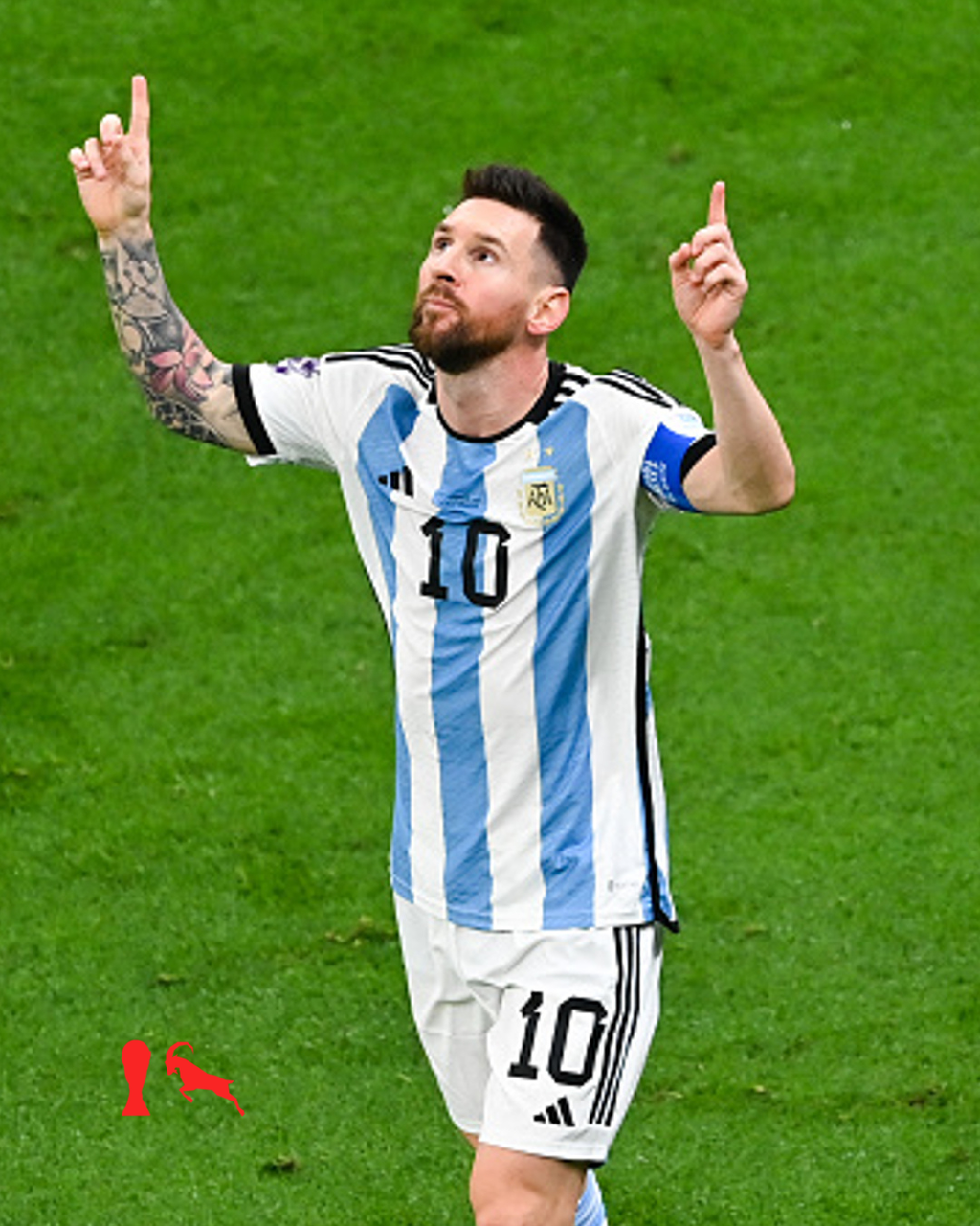 Messi 2022 WC GOAT T-Jersey - White