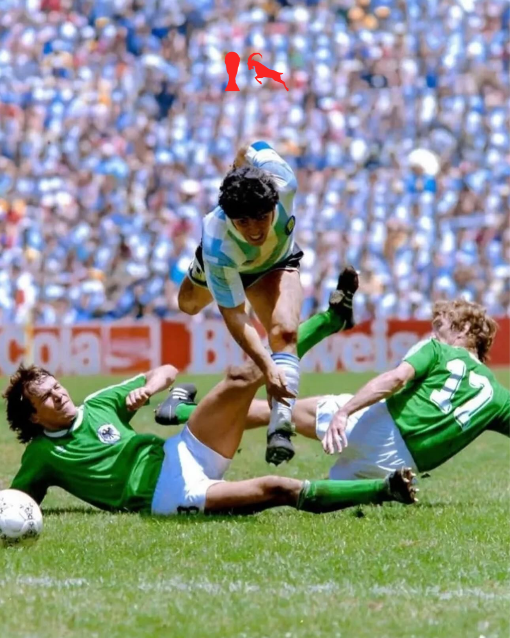 Maradona 1986 WC GOAT T-Jersey - White